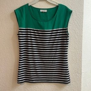 Calvin Klein Striped Sleeveless Blouse